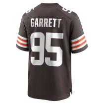 Men's Cleveland Browns Myles Garrett Number 95 Nike Brown Game Jersey