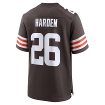 Men's Cleveland Browns Myles Harden Number 26 Nike Brown Team Game Jersey