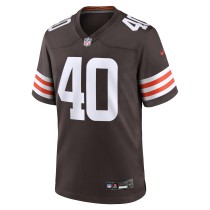 Men's Cleveland Browns Nathaniel Watson Number 40 Nike Brown Team Game Jersey