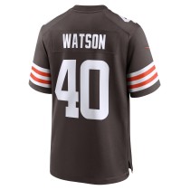 Men's Cleveland Browns Nathaniel Watson Number 40 Nike Brown Team Game Jersey