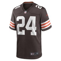 Men's Cleveland Browns Nick Chubb Number 24 Nike Brown Game Jersey