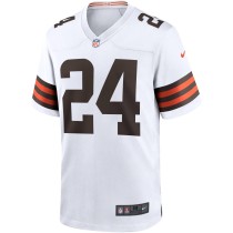 Men's Cleveland Browns Nick Chubb Number 24 Nike White Game Jersey