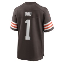 Men's Cleveland Browns Dad Number 1Nike Brown Game Jersey