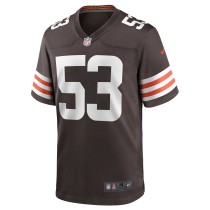 Men's Cleveland Browns Nick Harris Number 53 Nike Brown Game Jersey