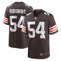 Men's Cleveland Browns Ogbonnia Okoronkwo Number 54 Nike Brown Game Player Jersey