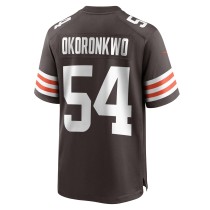 Men's Cleveland Browns Ogbonnia Okoronkwo Number 54 Nike Brown Game Player Jersey