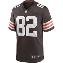 Men's Cleveland Browns Ozzie Newsome Number 82 Nike Brown Game Retired Player Jersey