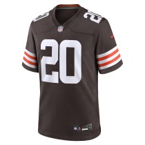 Men's Cleveland Browns Pierre Strong Jr. Number 20 Nike Brown Team Game Jersey