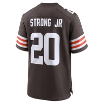 Men's Cleveland Browns Pierre Strong Jr. Number 20 Nike Brown Team Game Jersey