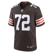 Men's Cleveland Browns Quinton Jefferson Number 72 Nike Brown Team Game Jersey