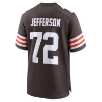 Men's Cleveland Browns Quinton Jefferson Number 72 Nike Brown Team Game Jersey