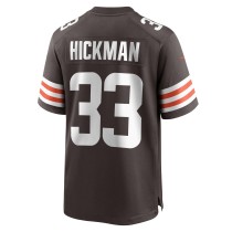 Men's Cleveland Browns Ronnie Hickman Number 33 Nike Brown Team Game Jersey