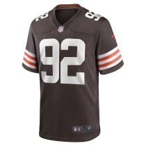 Men's Cleveland Browns Sam Kamara Number 92 Nike Brown Team Game Jersey