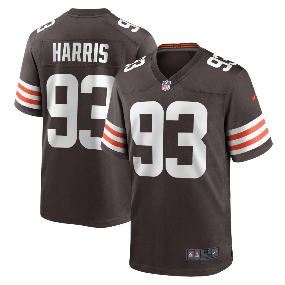 Men's Cleveland Browns Shelby Harris Number 93 Nike Brown Team Game Jersey