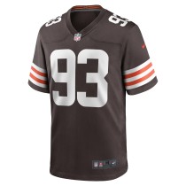 Men's Cleveland Browns Shelby Harris Number 93 Nike Brown Team Game Jersey