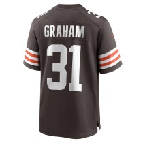 Men's Cleveland Browns Thomas Graham Jr. Number 31 Nike Brown Team Game Jersey