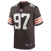 Men's Cleveland Browns Tommy Togiai Number 97 Nike Brown Game Jersey