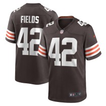 Men's Cleveland Browns Tony Fields II Number 42 Nike Brown Team Game Jersey