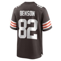 Men's Cleveland Browns Trinity Benson Number 82 Nike Brown Team Game Jersey