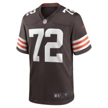 Men's Cleveland Browns Ty Nsekhe Number 72 Nike Brown Game Jersey