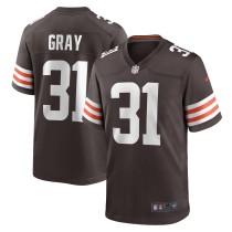 Men's Cleveland Browns Vincent Gray Number 31 Nike Brown Team Game Jersey