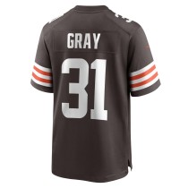 Men's Cleveland Browns Vincent Gray Number 31 Nike Brown Team Game Jersey