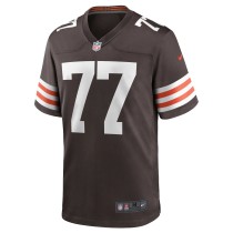 Men's Cleveland Browns Wyatt Teller Number 77 Nike Brown Game Jersey