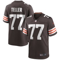 Men's Cleveland Browns Wyatt Teller Number 77 Nike Brown Game Jersey