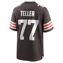 Men's Cleveland Browns Wyatt Teller Number 77 Nike Brown Game Jersey