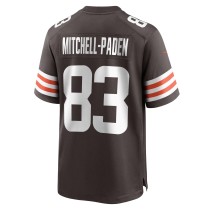 Men's Cleveland Browns Zaire Mitchell-Paden Number 83 Nike Brown Team Game Jersey