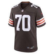 Men's Cleveland Browns Zak Zinter Number 70 Nike Brown Team Game Jersey