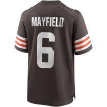 Men's Cleveland Browns Baker Mayfield Number 6 Nike Brown Game Player Jersey