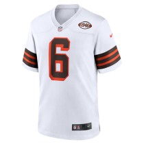 Men's Cleveland Browns Baker Mayfield Number 6 Nike White Game Player Jersey