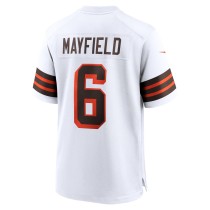 Men's Cleveland Browns Baker Mayfield Number 6 Nike White Game Player Jersey