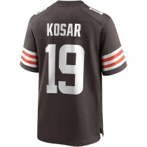 Men's Cleveland Browns Bernie Kosar Number 19 Nike Brown Game Retired Player Jersey