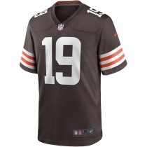 Men's Cleveland Browns Bernie Kosar Number 19 Nike Brown Game Retired Player Jersey