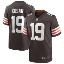 Men's Cleveland Browns Bernie Kosar Number 19 Nike Brown Game Retired Player Jersey