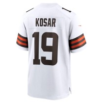 Men's Cleveland Browns Bernie Kosar Number 19 Nike White Retired Player Game Jersey