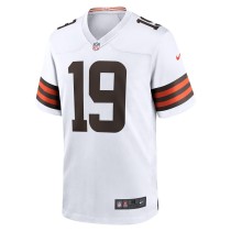 Men's Cleveland Browns Bernie Kosar Number 19 Nike White Retired Player Game Jersey