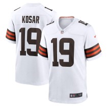 Men's Cleveland Browns Bernie Kosar Number 19 Nike White Retired Player Game Jersey