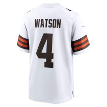 Men's Cleveland Browns Deshaun Watson Number 4 Nike White Game Jersey