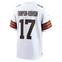 Men's Cleveland Browns Dorian Thompson-Robinson Number 17 Nike White Game Jersey