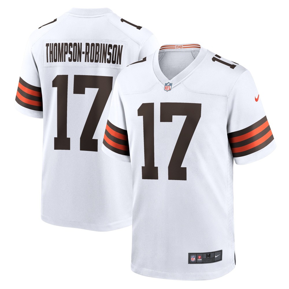 Men's Cleveland Browns Dorian Thompson-Robinson Number 17 Nike White Game Jersey