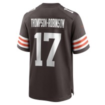 Men's Cleveland Browns Dorian Thompson-Robinson Number 17 Nike Brown Game Jersey