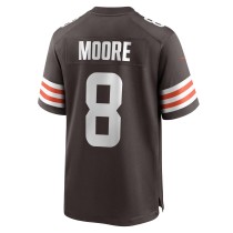 Men's Cleveland Browns Elijah Moore Number 8 Nike Brown Game Jersey