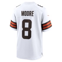 Men's Cleveland Browns Elijah Moore Number 8 Nike White Game Jersey