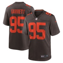 Men's Cleveland Browns Myles Garrett Number 95 Nike Brown Away Game Jersey