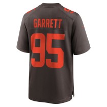 Men's Cleveland Browns Myles Garrett Number 95 Nike Brown Away Game Jersey