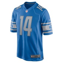 Men's Detroit Lions Amon-Ra St. Brown Number 14 Nike Blue Game Player Jersey