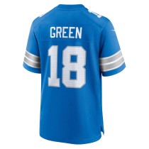 Men's Detroit Lions Antoine Green Number 18 Nike Blue Team Game Jersey